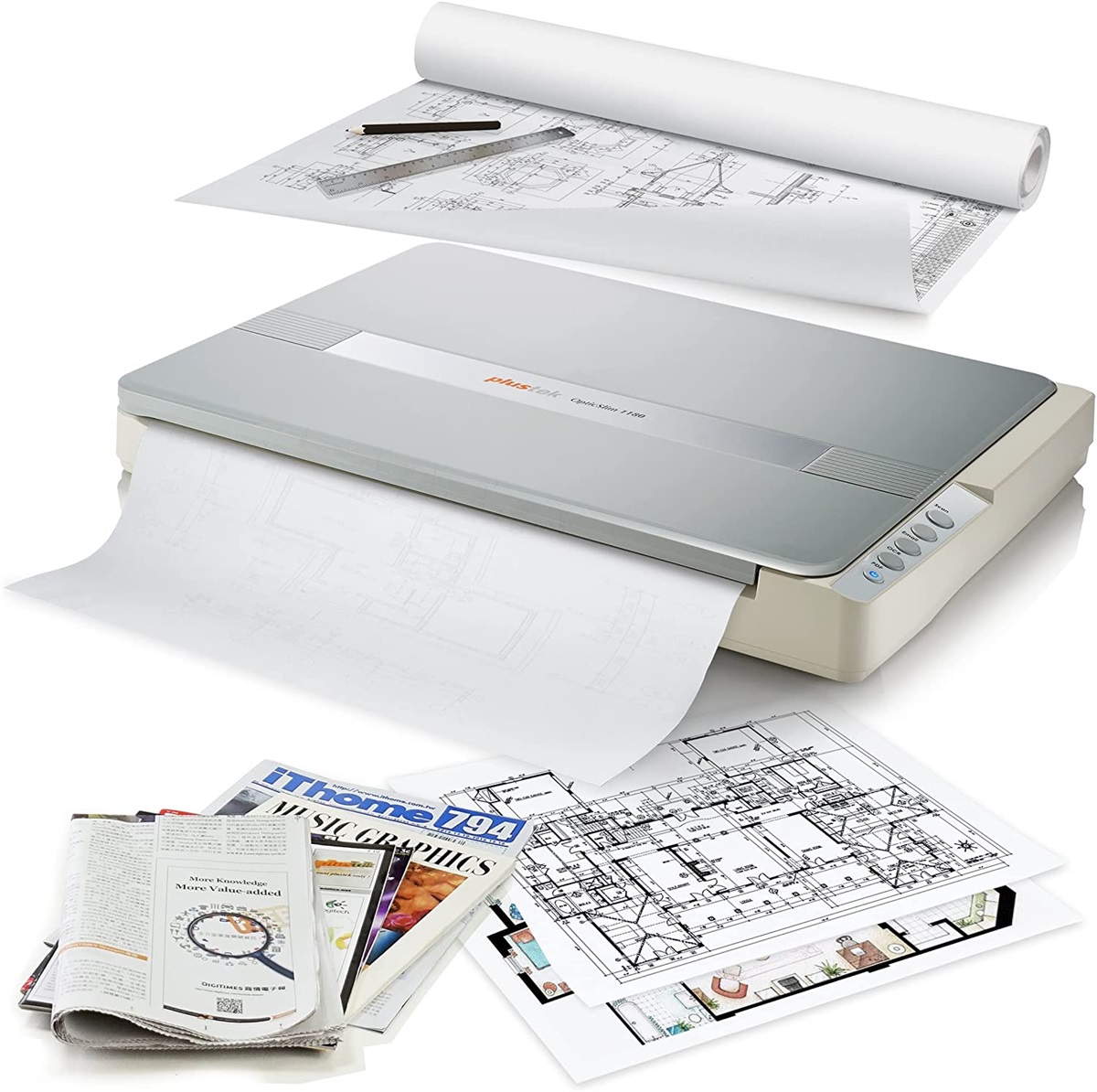1-4012-856136-130622122505497 PLUSTEK SCANNER 1180 A3 - Image 1