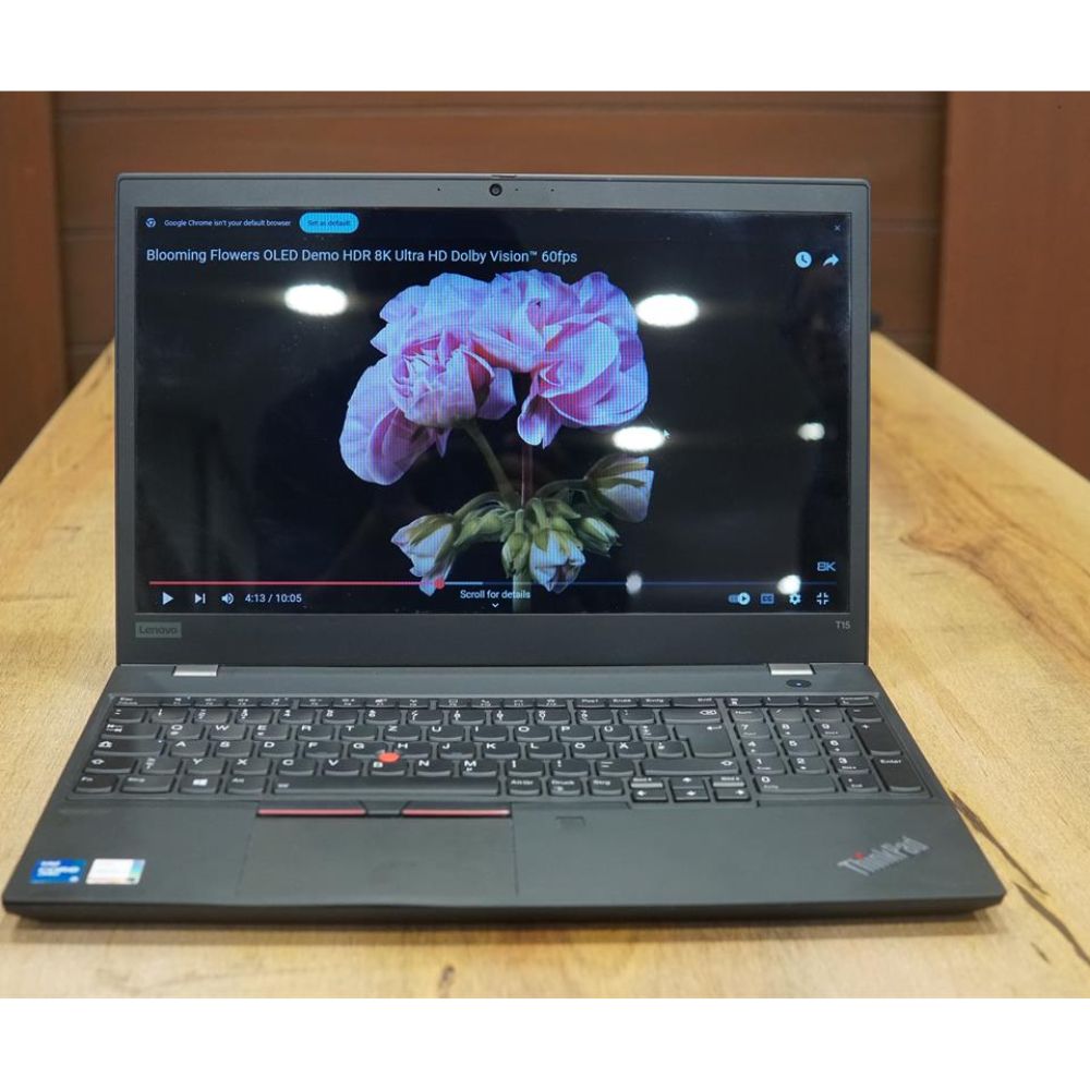 Lenovo ThinkPad T15 Slim 15.6" Corporate Notebook Closed matte black Lenovo ThinkPad T15 laptop showing the minimal ThinkPad logo on top.