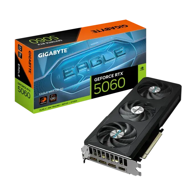 670-10-78721-0-181225124140940 GIGABYTE NVIDIA GEFORCE RTX 5060 EAGLE MAX OC 8GB 128BIT GDDR7 - Image 1